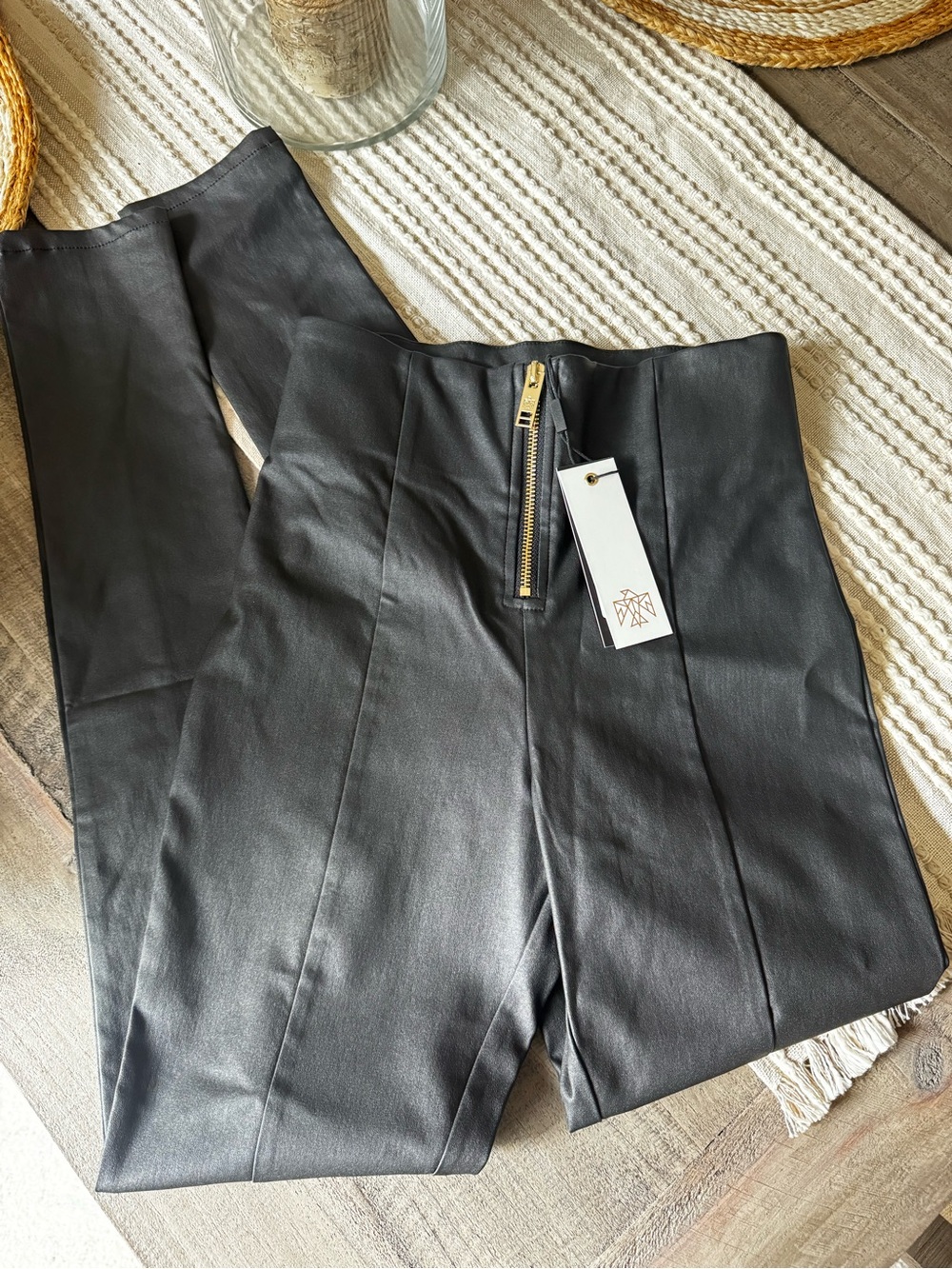 High-Waist Black Faux Leather Leggings